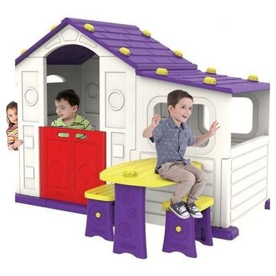 MYTS Indoor playhouse with activity area with side table & chair for kids purple